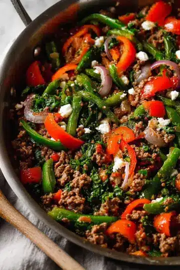 Mediterranean Ground Beef Stir Fry