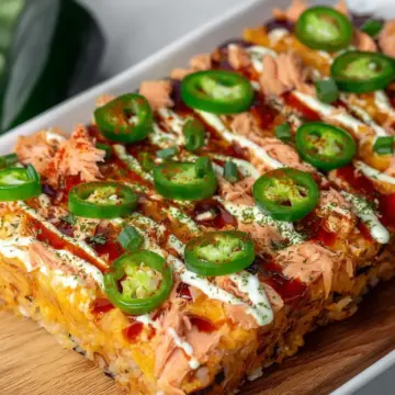 Spicy Salmon Sushi Bake
