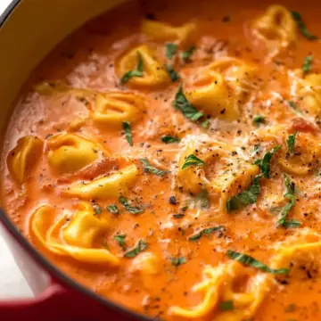 One-Pot Creamy Tomato Tortellini Soup
