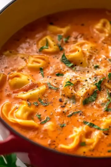 One-Pot Creamy Tomato Tortellini Soup