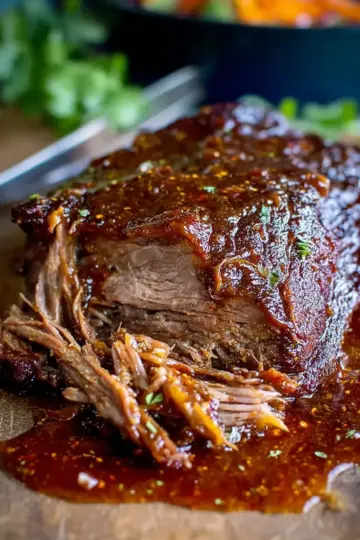 Caramelized Pulled Beef Brisket in a Rich Spicy Sauce