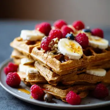 Easy healthy banana oat waffles