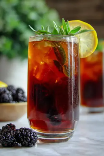 The Best Blackberry, Sage and Mint Iced Tea