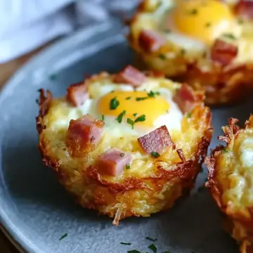 Hash Brown Ham and Cheese Egg Cups