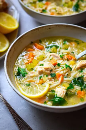 Lemon Chicken Orzo Soup